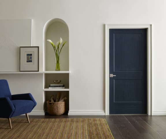 Blue interior door